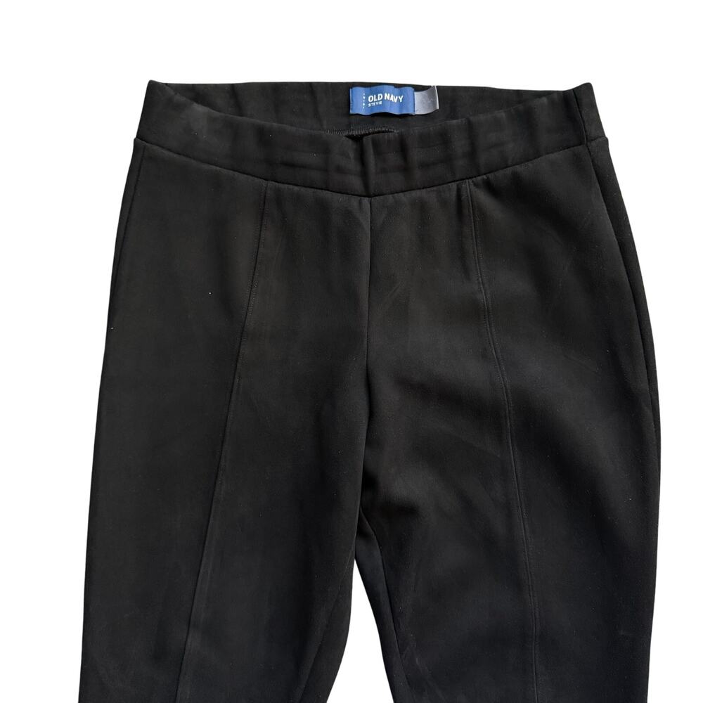 Old Navy Women’s Stevie Faux Suede Slim Pants Black Pull-On Stretch Trousers - Picture 2 of 7